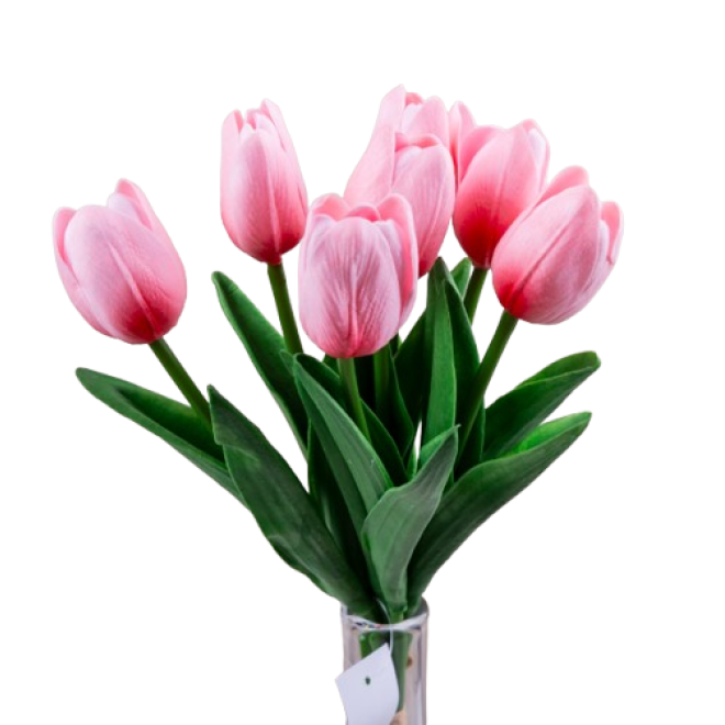 Букет тюльпан 7 гілок,рожевий, 34 см.