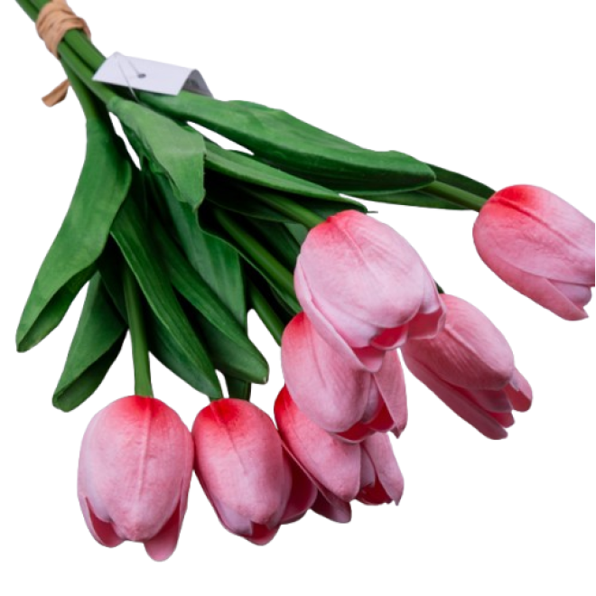 Букет тюльпан 7 гілок,рожевий, 34 см.