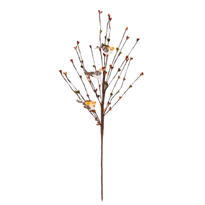 Гілка декоративна "Коричневі пташки", 50 см