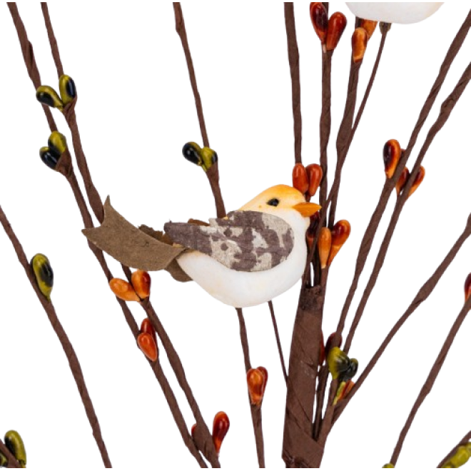 Гілка декоративна "Коричневі пташки", 50 см