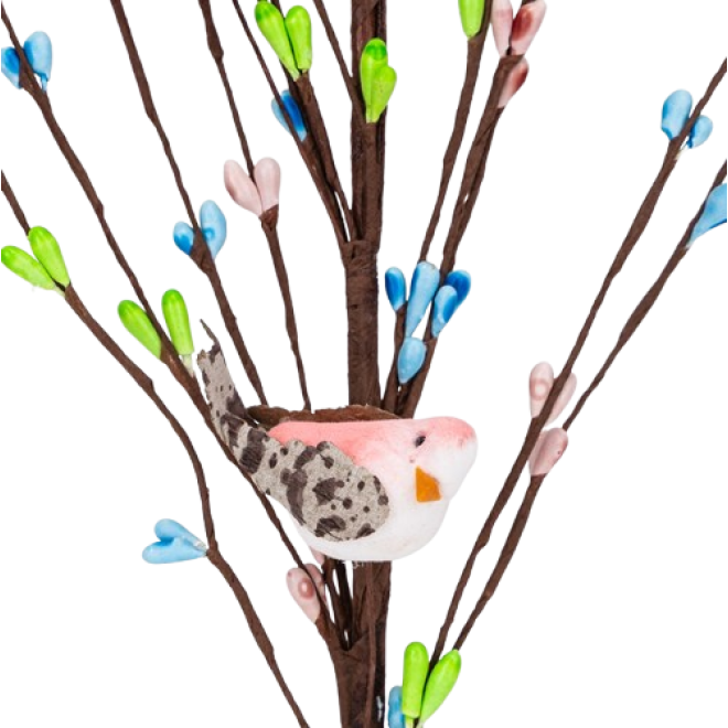 Гілка декоративна "Рожеві пташки", 50 см