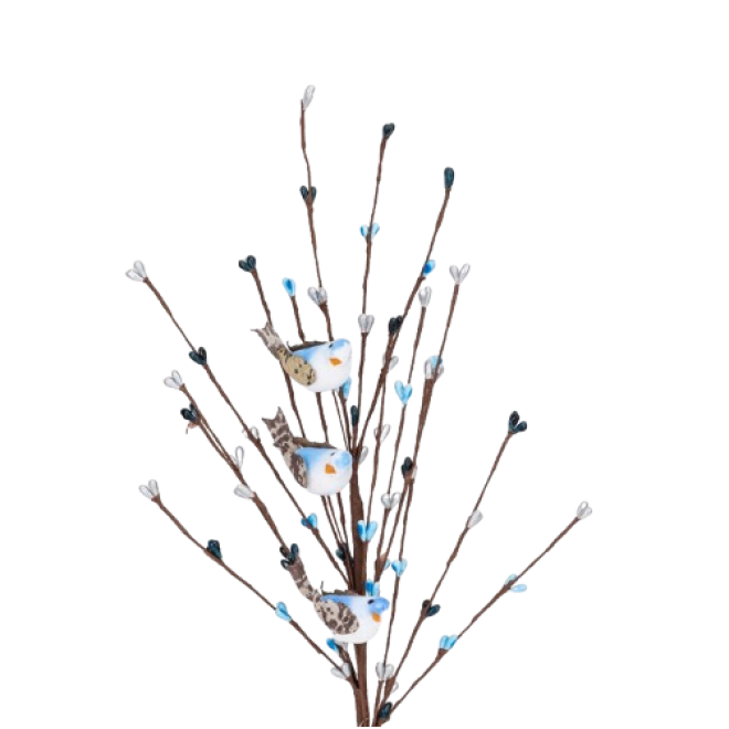 Гілка декоративна "Сині пташки", 50 см