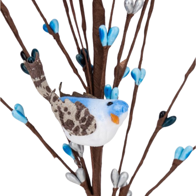 Гілка декоративна "Сині пташки", 50 см