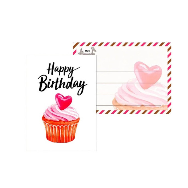 Листівка міні " Happy Birthday ", кексик