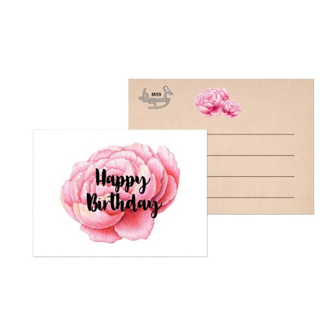 Листівка міні " Happy Birthday ", піон