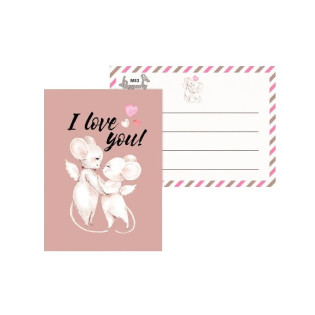 Листівка міні " I Love you ! ", мишки