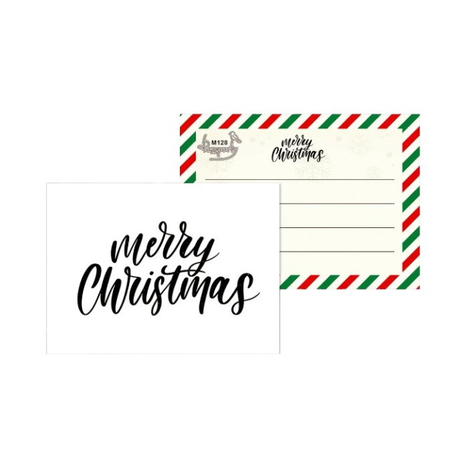 Листівка міні " Merry Christmas ", біла