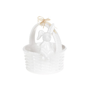 Кошик з ручкою "Зайчик на кошику", 16см.