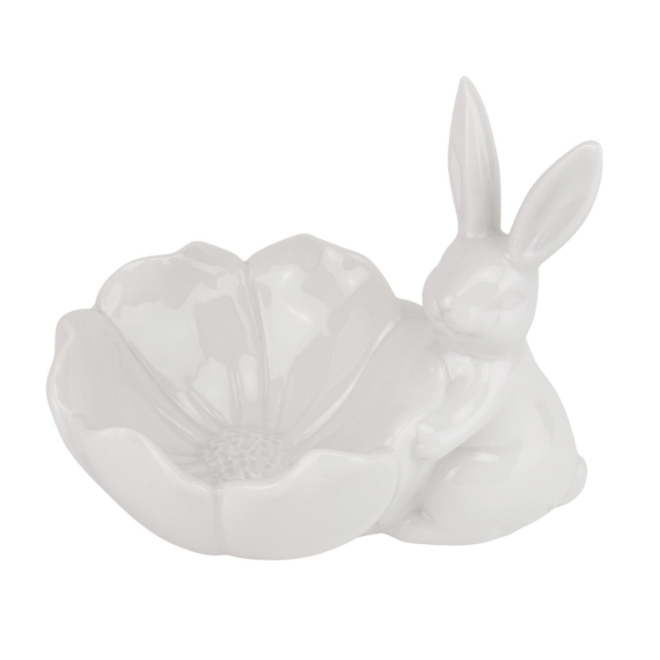Піала "Білий кролик з квіткою" 14 см