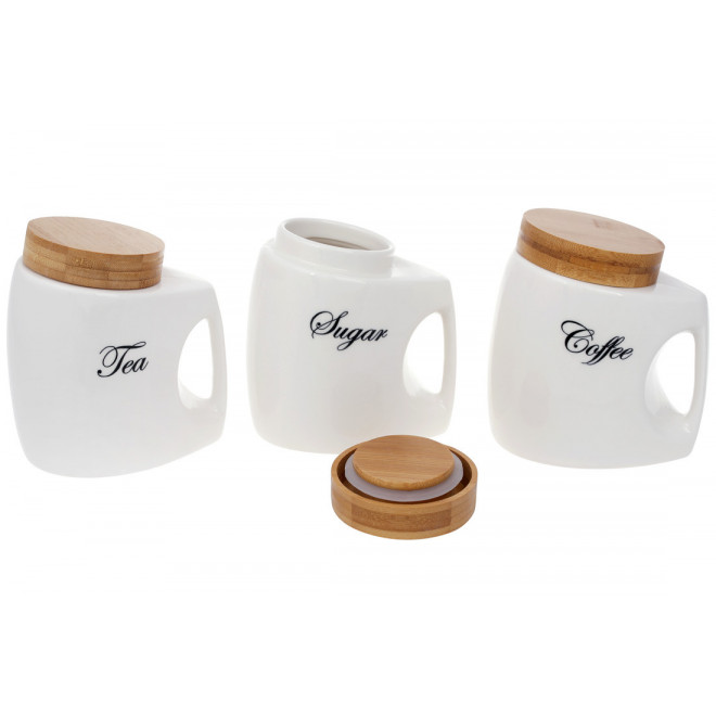 Банка фарфорова з бамбуковою кришкою Tea, 1л