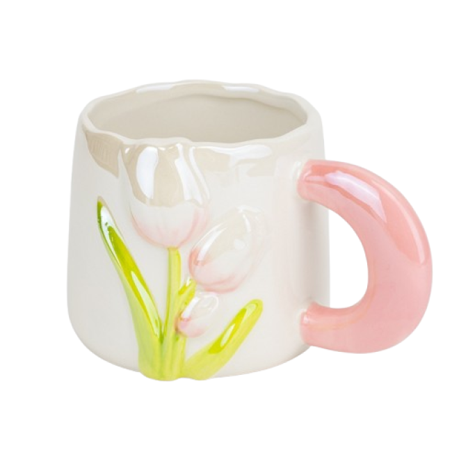 Чашка "Рожеві тюльпани" 400 мл
