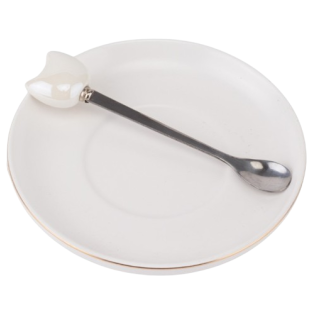 Чашка з блюдцем "Cat", 200 мл, біла