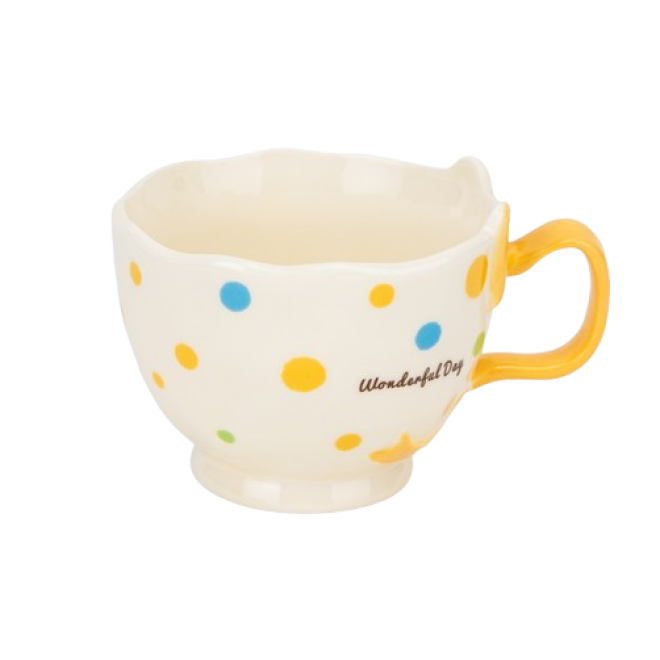 Чашка з блюдцем "Wonderful day" жовта 300 мл