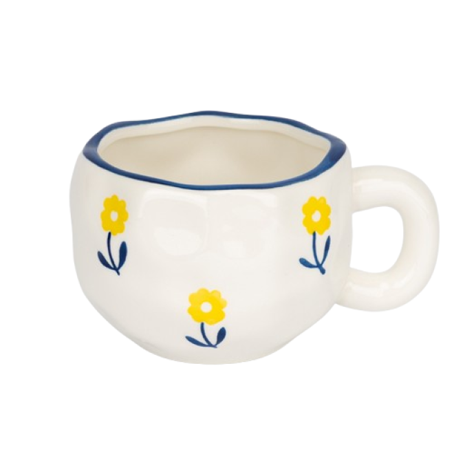 Чашка з блюдцем "Жовті квіточки" 350 мл