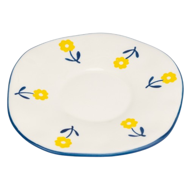 Чашка з блюдцем "Жовті квіточки" 350 мл