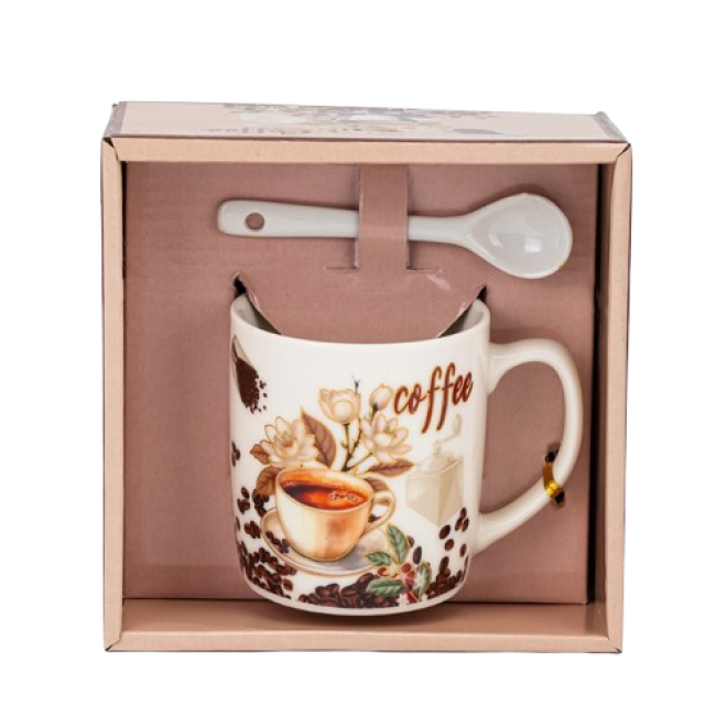Чашка з ложечкою "Coffee-2", 200 мл.