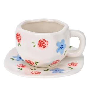 Чашка з блюдцем "Roses and hollyhocks" 300мл.
