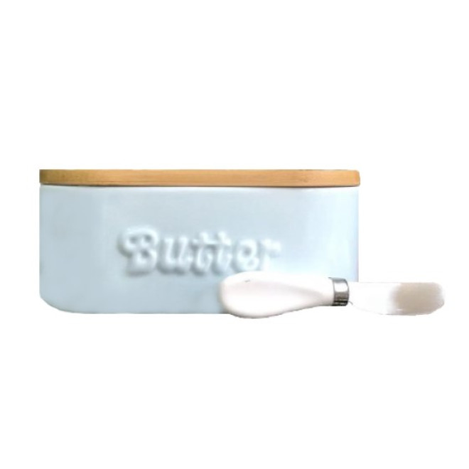 Маслянка з ножем 19см, блакитна