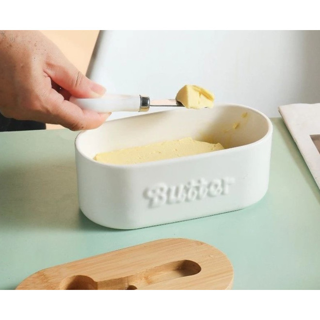 Маслянка з ножем 19см, блакитна