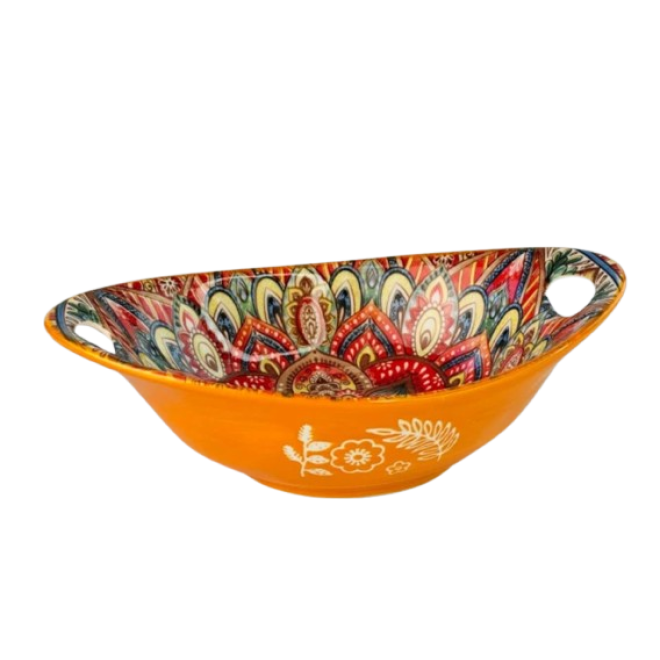 Салатник з ручками "Boho" жовтий, 500мл.