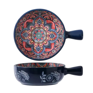Салатник з ручкою "Boho" синій, 500мл.