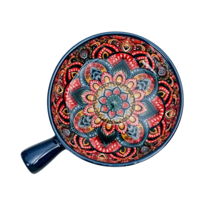 Салатник з ручкою "Boho" синій, 500мл.