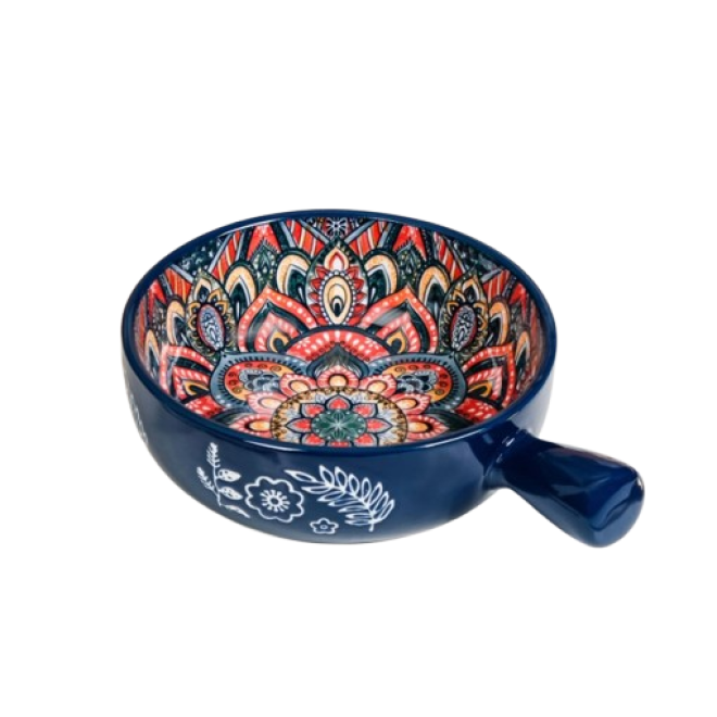 Салатник з ручкою "Boho" синій, 500мл.