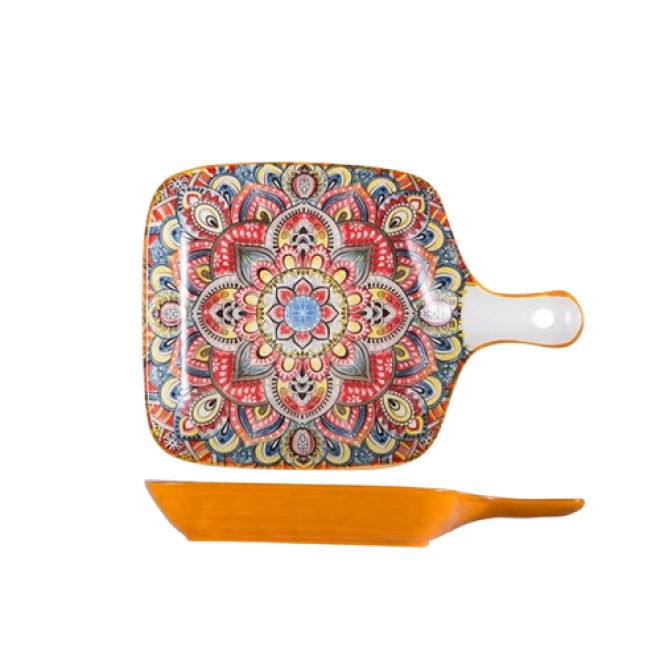 Салатник з ручкою "Boho" жовтий, 23см.