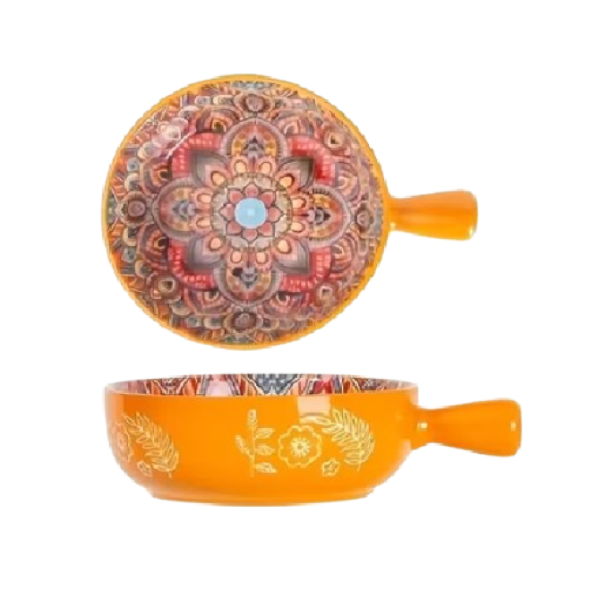Салатник з ручкою "Boho" жовтий, 500мл.