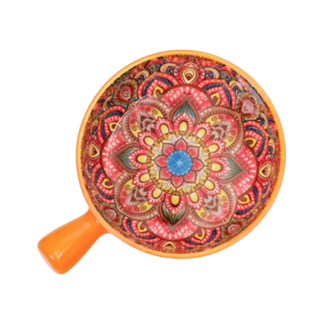 Салатник з ручкою "Boho" жовтий, 500мл.