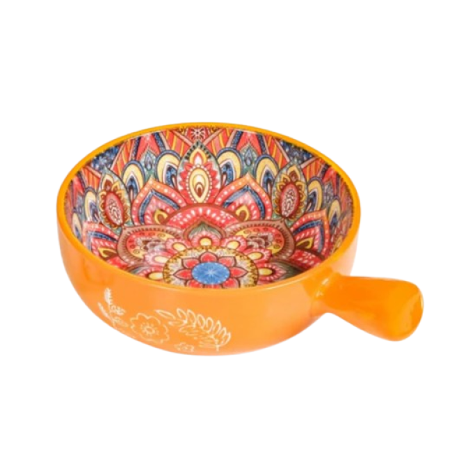 Салатник з ручкою "Boho" жовтий, 500мл.