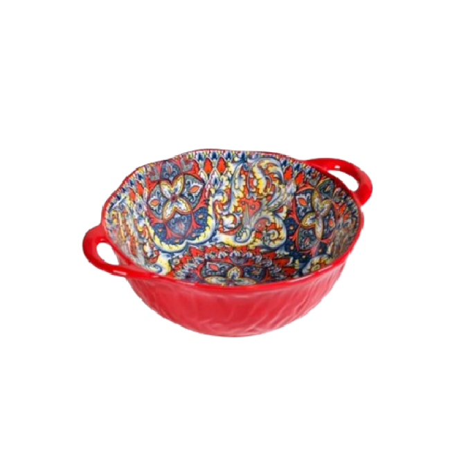 Салатник з ручками "Boho" червоний, 1100мл.