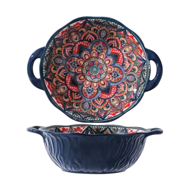 Салатник з ручками "Boho" синій, 1100мл.